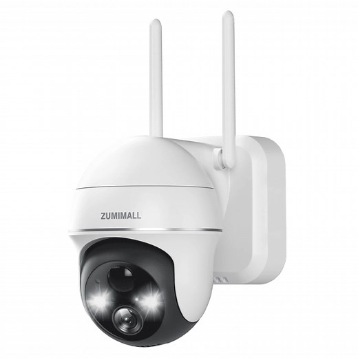 2K Security Camera Outdoor Wireless WiFi with 360° PTZ ZUMIMALL Battery Powered Wireless Cameras for Home Surveillance Spotlight & Siren/PIR Detection/3MP Color Night Vision/2-Way