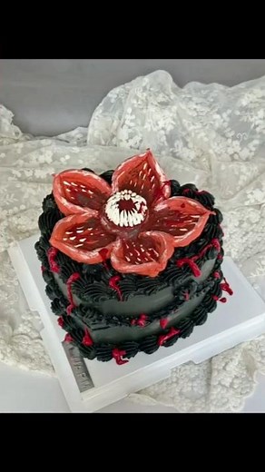 Terrifying Demogorgon Cake from Stranger Things!#tiglezcakes