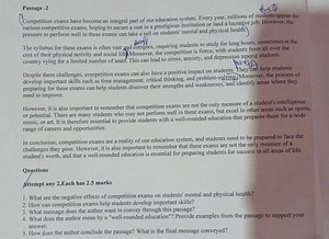 Passage - 2Competition exams have become an integral part of o... | Filo