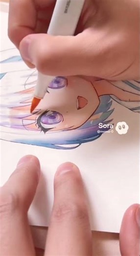 Anime coloring with me (ASMR)🎨. #anime #coloring #art #drawing #animeeart