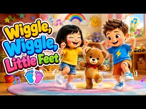 🎵 Wiggle, Wiggle, Little Feet 🎵 -English learning rhymes for toddlers - nursery rhymes for babies🎹