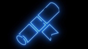 Download graduation certificate icon with a glowing neon effect for free