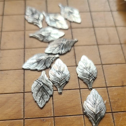 Silver Miriam Haskell Leaf Stampings ~ multiple Leaves, Destash ~ Surface Embellishments ~ 10 pcs ~ pieces parts MHS13
