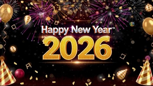 Happy New Year, New Year Celebration, 2026 New Year. Free Stock Video