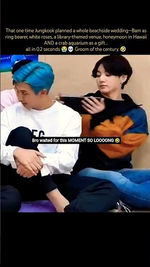 Jungkook Planned the Whole wedding That Moment 🤣💒💍#btsarmy #kpop #bts #jungkook #namjoon #rm #shorts