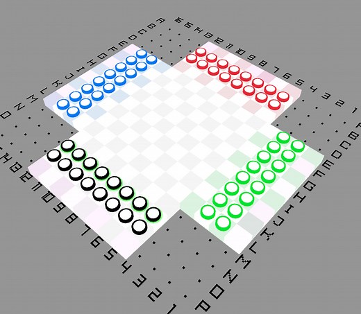 Checkers for 4 players by CyanMARgh