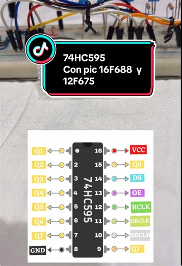 Registro de desplazamiento 74HC595 con PIC 16F688 y 12F675
