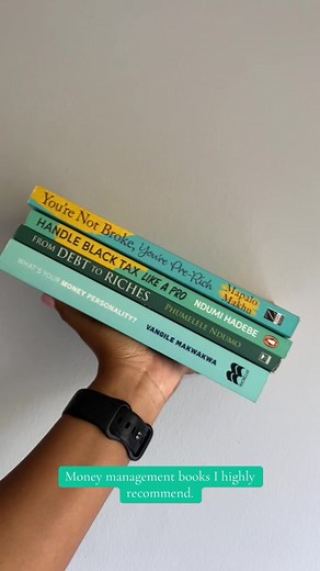 Breaking bad money habits one book at a time. Here are some money management books that I highly recommend. Each book takes a different approach to the topic of money management but all are very vital. Sidenote: yes I colour coded 😂 #justreadingwiththandolwethu #moneymanagement #booktok #sabooktok #bookrecommendations #reader #readersoftiktok #fromdebttoriches #yourenotbrokeyoureprerich #whatsyourmoneypersonality #handleblacktaxlikeapro #booksaboutmoney #bookstagram #booklover #bookreviewer #bo