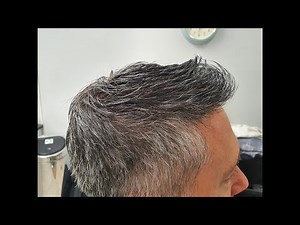 Hair Replacement System Fitting 2022 Dave's 2nd Hair System, Grey Hair, French Lace, Bleached knots