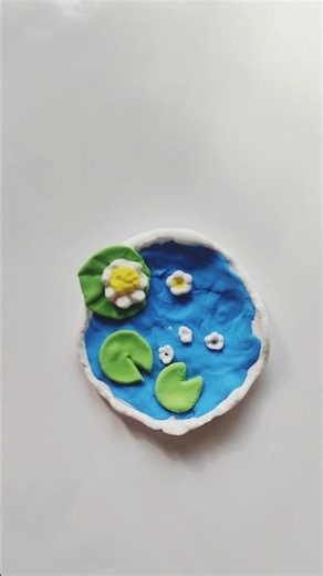 water lily pond making tutorial clay art #clay #flowers #art #creative