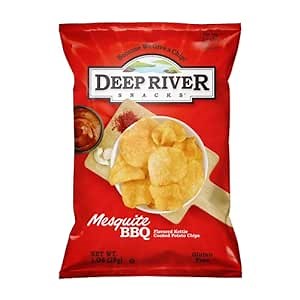 Deep River Snacks Mesquite BBQ Kettle Cooked Potato Chips, Healthy Snacks Option for parties & Get together, BBQ Chips Variety Pack, Healthy Snacks, No Artificial Flavors, 5 Ounce (Pack of 12)