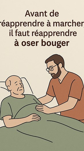 🧠 Un syndrome post-chute… sans chute ? Oui, ça arrive. Et c’est ce que j’ai vécu aujourd’hui à l’hôpital. Ce patient n’est jamais tombé. Mais depuis qu’il a eu peur de tomber, il n’ose plus bouger, se redresser, ni même se lever du lit. Son corps, son regard, sa respiration… tout raconte la même chose : 👉 « Si je bouge, je vais tomber. » Et c’est là que le syndrome post-chute s’installe — pas à cause d’une chute réelle, mais à cause de la peur de tomber. 🌿 Mon rôle, c’est alors de lever cette