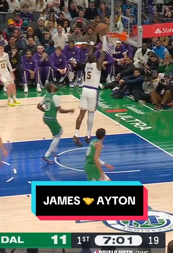 LeBron James Connects with Deandre Ayton for the Slam