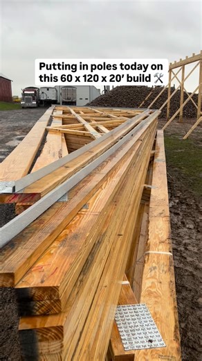 Poles going in on this 60 x 120 x 20’ post-frame build with a 30 x 120’ open lean-to in Port Byron, NY. This is where it all starts. Properly set posts create the strength, alignment, and longevity that everything else is built on. Solid foundations make solid buildings. 💪 #newyork #construction #polebarn #postframe #building | RLS Structures, Inc.