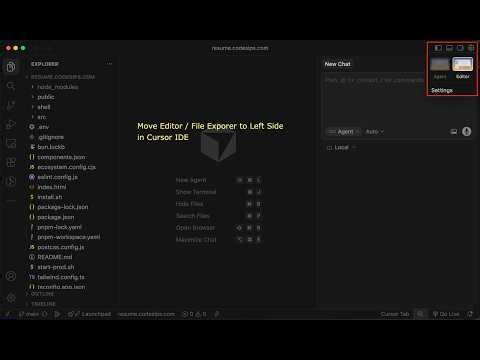 Cursor IDE Setting - Move Editor to Left | Move File Explorer to Left