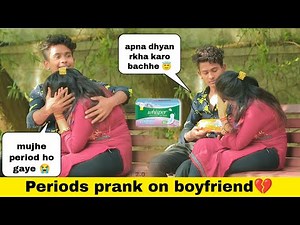 Prank On boyfriend || Periods Prank || Gone Extremely Emotional || Cute Reaction || Crazy Aadi