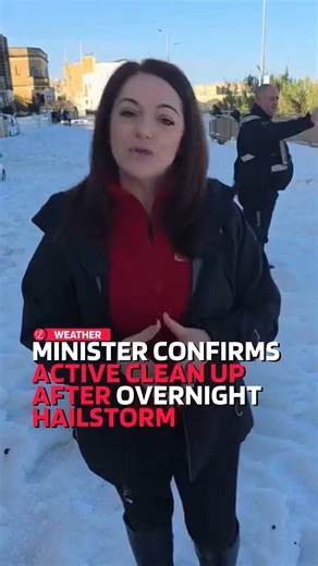 Lovin Malta on Instagram: "Minister Julia Farrugia Portelli has confirmed that rescue and emergency teams are actively deployed across affected areas after severe weather dumped large amounts of hail overnight. Efforts are focused on clearing roads and ensuring public safety as conditions stabilise. Rabat Baħrija and Mtarfa were among the worst hit with roads left covered in ice and several vehicles partially buried. In some streets residents were forced to clear hail by hand to move their cars