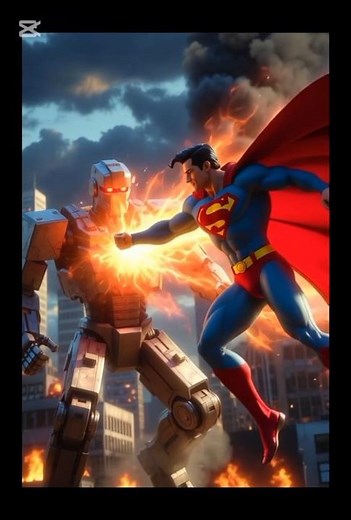 Superman vs Giant Robot | 50 Sec Action Short | 3D Animation Story#superherobattle #superman