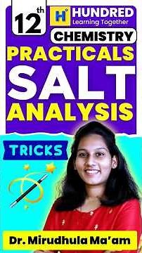 12th Chemistry Practical Salt analysis | Salt analysis class 12 Practicals | Practical exam class12