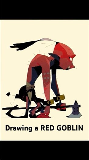 Drawing a Red Goblin #shorts #art #monster #drawing #creature
