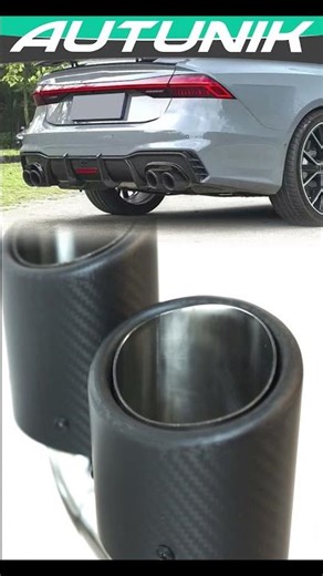 Dual Matte Carbon Exhaust Pipe Tips for Audi A4 A5 A6 A7 Modifications et259