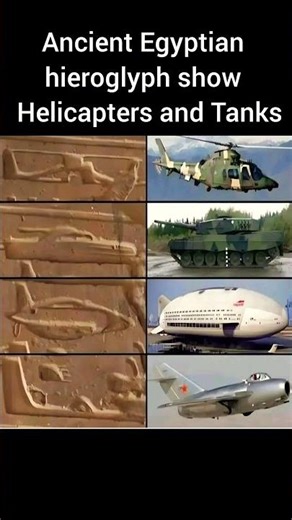 Ancient Egyptian hieroglyph show helicopter 🚁 and tank ll #egyptianhistory #ancient #shorts