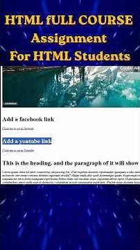HTML Full Course Assignment in 60 Seconds 🔥 | Beginner HTML Project