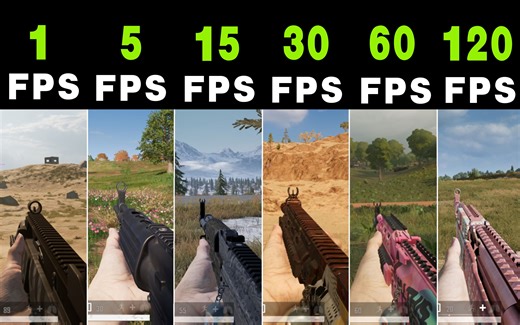 从PPT到丝滑，带你直观感受从1帧到120FPS，六种不同帧率下的差别~