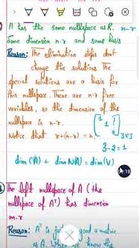 null spaces of a matrix