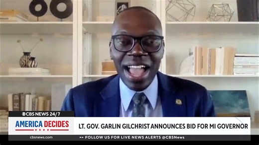 Lt. Gov. Garlin Gilchrist (D-MI) has announced he's jumping into the crowded 2026 gubernatorial race to succeed Gov. Gretchen Whitmer, a Democrat, who is term-limited. He discusses with @majorCBS why he's launching a bid for the job: | CBS News
