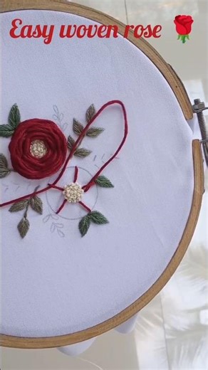 Easy woven rose embroidery 🌹Beginner friendly #shorts