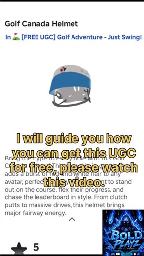 🏌️🔥 Limited UGC | How To Get FREE Golf Canada Helmet 🎁 | #Roblox #UGC #FreeUGC