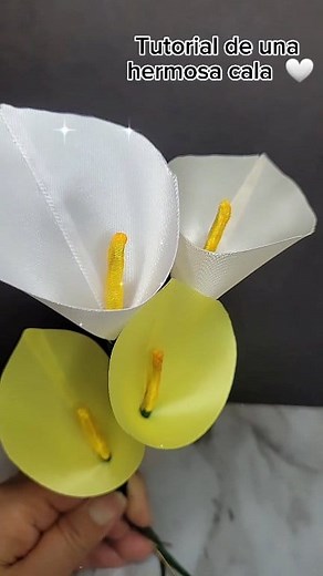 Tutorial de una cala 💛🤍 Chuladas y Creativas 🍀 Regalos creativos 💚 Hazlos tu misma ✨️ #viralreels #fyp #diy #arreglos #manualidades #flores #diseñodeflores #ramodeflores #florista #floreria #floral #rosas #girasoles #regalos #detalles #amor #diadelamadre #sanvalentinesday #MarisolTello #Marynice17 | Chuladas y Creativas