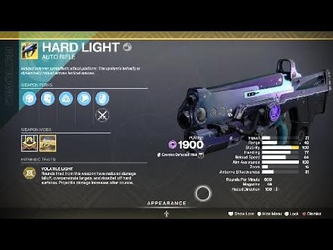 Hard Light Exotic Weapon & Catalyst – Destiny 2