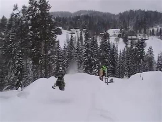 Rider Crashes Snowmobile and Breaks Collarbone