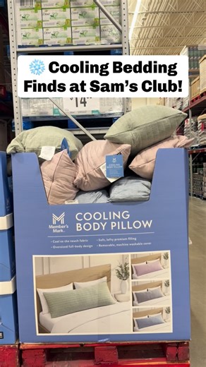 ❄️ These NEW cooling bedding finds will sell quickly! The Cooling Body Pillow ($14.98) is cool to the touch and perfectly supportive, the Cooling Throw Blanket ($16.94) is oversized and reversible for year-round comfort, and the 2-Pack Cooling Pillows ($19.98) stay cool and comfy all night long. They’re all SO soft! 🥰 #samsclub #samsclubfinds #bedding | Sam’s Club Lovers