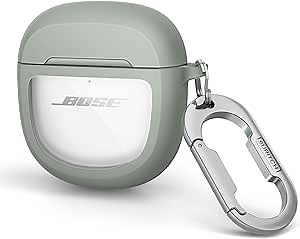 SURITCH Protective Cases for Bose QuietComfort Earbuds II 2022 / QuietComfort Ultra/Ultra Earbuds 2nd Gen, Shockproof Case Cover for Bose QC ii 2 & Ultra Case Accessories with Carabiner, Green
