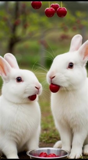 Cute bunny test cherry#Shorts #CuteRabbit #AIAnimation #Bunny #PixarStyle #AnimationShort #bunny