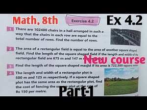 Exercise 4.2 Class 8 Maths New course 2022| Ex 4.2 unit 4 Square Root New course 2022 kpktb, PTB p-1