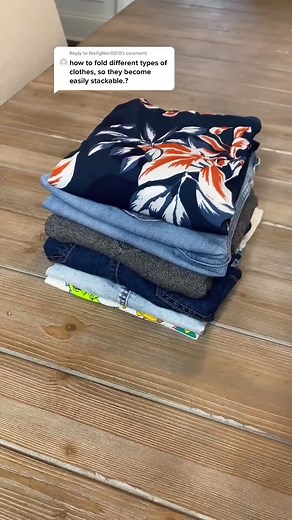 Reply to @firefighter0010 How to Easily stack clothes on the closet shelf #easylifehacks #foldinglaundry #laundrytok #clothestiktokers
