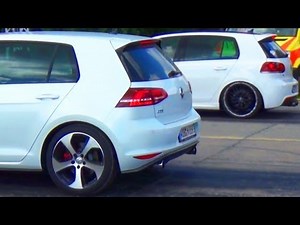 VW Golf 7 GTI vs GOLF 6 R Drag Race Viertelmeile Rennen Acceleration Beschleunigungsrennen