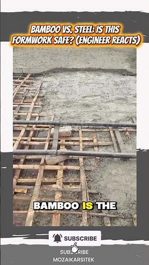 Bamboo vs. Steel: Is This Formwork Safe? (Engineer Reacts) #viral #shotrs #construction #technology