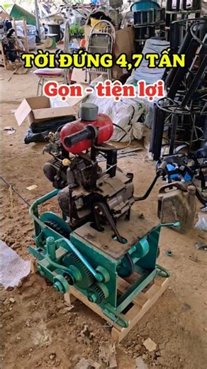 Máy tời đứng nhỏ gọn không chiếm diện tích khi lắp trên xe