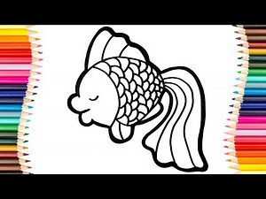Set Of Fishes. How to Draw a Fish Simple