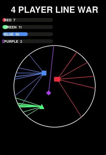 4 Shape Battle Inside a Circle