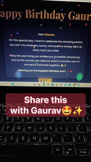 Birthday Greeting using HTML CSS #shorts #html #css