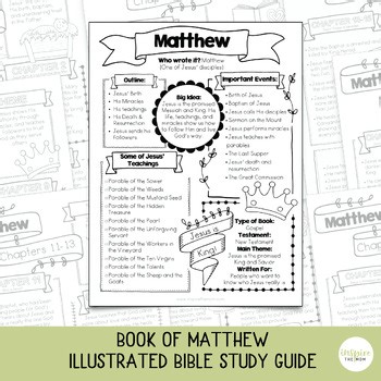 Book of Matthew Illustrated Bible Study Guide for Kids | Chapter Summaries 1–28