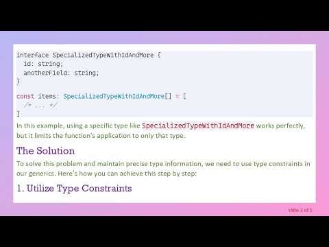 Understanding Typescript Type Annotations for Generics with Constraints