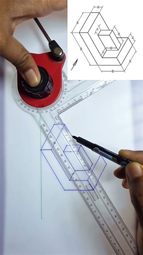 Isometric view #drafting #drawing #3ddrawing #sketch #youtubeshorts #engineeringdrawing #mechanical