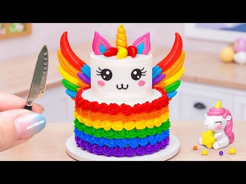 New Design Tiny Unicorn Rainbow Cake Creation 🦄 ASMR Cake Recipes 🌈 How To Cake